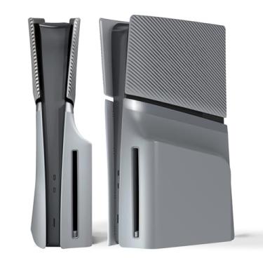 Imagem de eXtremeRate eXcover Console Replacement Top Bottom Cover Compatible with ps5 Slim Disc Edition, Side Panel Faceplate Back Plate with Cooling Vent Shell Compatible with ps5 Slim Disc - New Hope Gray