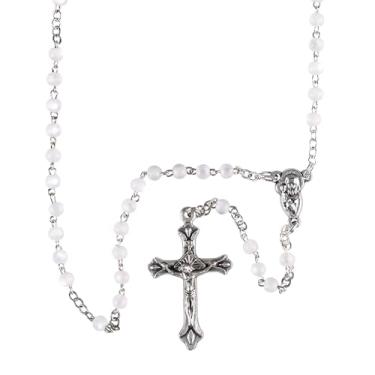 Imagem de Dicksons Colar de terço elegante, crucifixo clássico e medalha milagrosa, contas de oração católica para homens e mulheres – Presente religioso durável e feito à mão, Zinco, Sem Pedra Preciosa