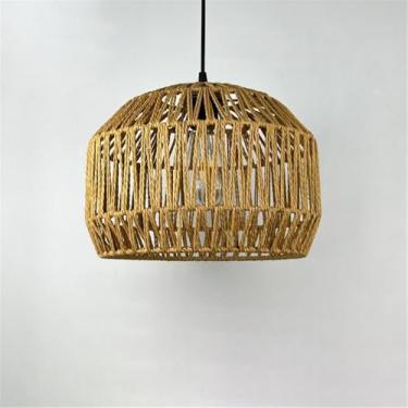 Imagem de Industrial Estilo Retro Corda De Cânhamo Pendente Lâmpada Personalidade Criativo Internet Bar Café Restaurante Quarto Roupa Loja Balcão Bar Candelabro (C D30CM)