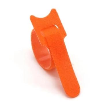 Imagem de 50x Presilha 20cm Fita Abraçadeira Cabos Chicote Fios organizador de fios Fecho de contato (Laranja)