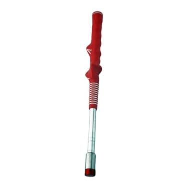 Imagem de UGPLM Ferramenta de treinamento de swing de golfe, auxiliar de treinamento, telescópico, acessórios, taco de aquecimento portátil, vara de prática de swing, Vermelho