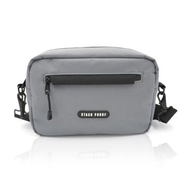 Imagem de Stash Proof Bolsa transversal Rover Sling Bag, pequena bolsa de peito, pochete para festivais, viagens ao ar livre, Cinza