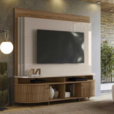 Imagem de Home Theater Hanso 2 Portas Deslizantes 4 Nichos MDP até 65 Fendi/Natu