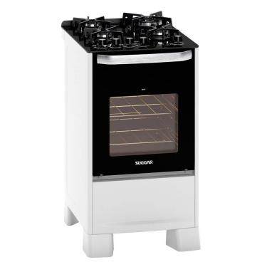 Imagem de Fogão de Piso 4 Bocas Suggar Best Glass Branco Bivolt