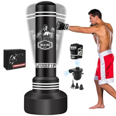 Imagem de Saco de pancadas independente para adultos, bolsa de boxe pesada com suporte, luvas de boxe e bomba de ar elétrica, bolsas de kickboxing femininas e masculinas para iniciantes treinando MMA Muay Thai