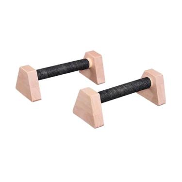 Imagem de Fenteer 2x Barras de flexão Suportes Parallettes Madeira Treinamento de Força Exercício de Chão Equipamento de treino Barra de flexão, 25cm