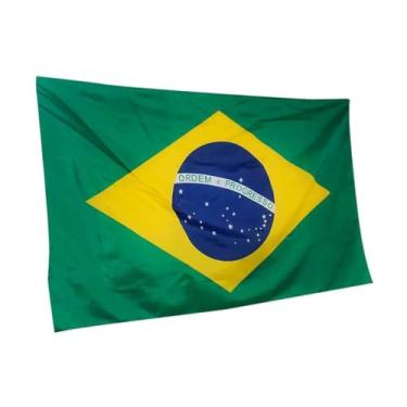 Imagem de Bandeira do Brasil 90x140cm Poliéster Sublimada Costura Reforçada Decoração Copa Olimpíadas Futebol Festas Patrióticas Verde Amarela Azul