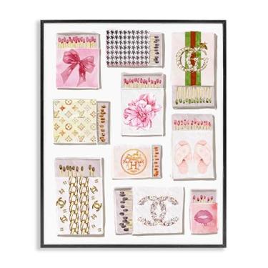 Imagem de Stupell Industries Glam Girl Matchboxes preto emoldurado giclée design de arte por Ziwei Li, 20 x 16