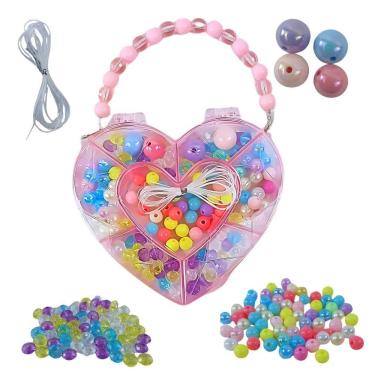 Imagem de Kit De Miçangas Coração Pulseira Bijuteria Colorida Castela