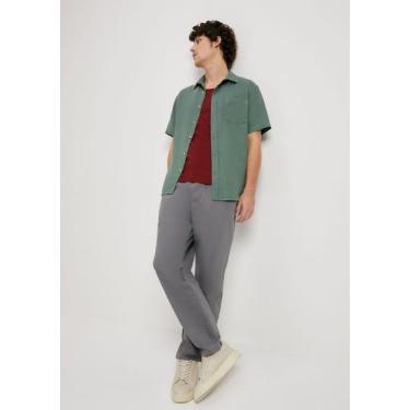 Imagem de Calça Básica Masculina Em Sarja Jogger - Hering, XXG, Cinza médio