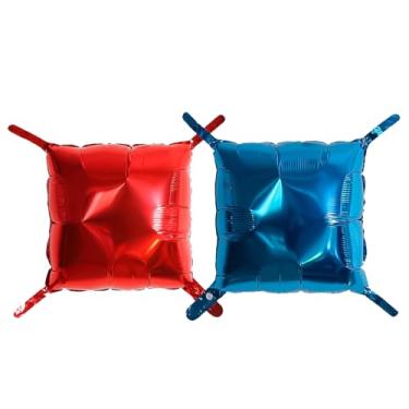Imagem de 25Pcs 18 Inch Double Sided Square Foil Balloons Wall Arch Kit for Birthday Wedding Anniversary Bridal Baby Shower Graduation Party Decorations(Red and Blue)