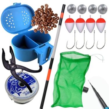 Imagem de Kit de Pesca Completo Vara, Porta Iscas, Anzóis, Chumbadas, Linha de Pesca 100m, Alicate e Sambura SMARC