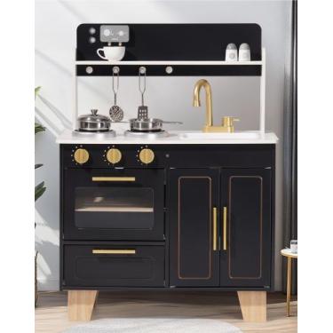 Imagem de Conjunto de cozinha Play ROBUD de madeira em estilo mármore com fogão 