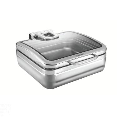 Imagem de Rechaud Banho Maria Retangular Aço Inox Tampa Basculante Cuba Gn 2-3 5,5l Tramontina