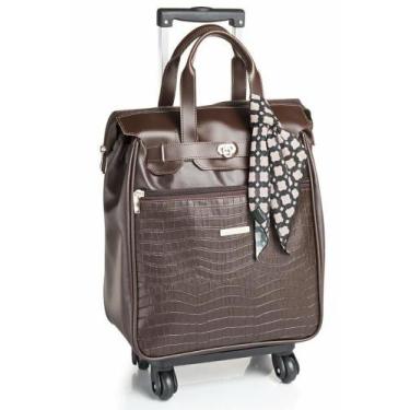 Imagem de Mala Bordo Notebook 15.6" Croco Rodinhas Feminina Charlotte - Viccina,