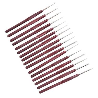 Imagem de Akozon 16pcs Manuja de Plástico Ultra -Fine Lace Crochet Hook Conjunto - A Agulhas de crochê de Aço Inoxidável para tricô e Costura DIY