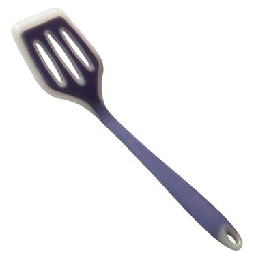 Imagem de Espátula branca com borda de silicone para fritar, conjunto de utensílios de cozinha antiaderentes para fritar ovos