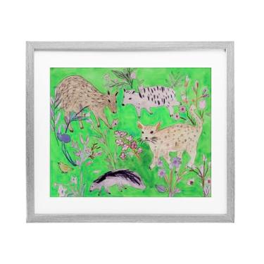 Imagem de Stupell Industries Impressão emoldurada cinza Quirky Meadow Wildlife Under Glass por Melissa Wang, 33 x 40 cm