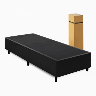 Imagem de Cama Box Desmontavel Solteiro 88x188cm Orthocamas Suede Preto