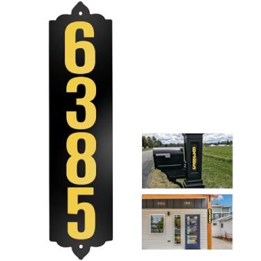 Imagem de Números de casa de metal personalizados para fora, placas de endereço de metal personalizadas placas de número de rua