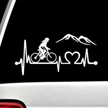 Imagem de Adesivo de vinil para ciclismo ao ar livre, adesivo autoadesivo brilhante para veículos, para-choques, laptop, vidro XY066 (branco)