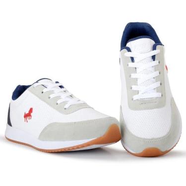 Imagem de Tênis Masculino Academia Casual Treino Polo BF Shoes, 38, Branco