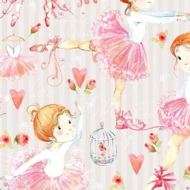 Imagem de Papel de Parede Adesivo Infantil Bailarinas - 124 - Multimpressão