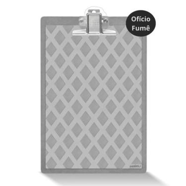 Imagem de Prancheta de Acrílico Fumê Ofício Prendedor Metal Resistente para Escr