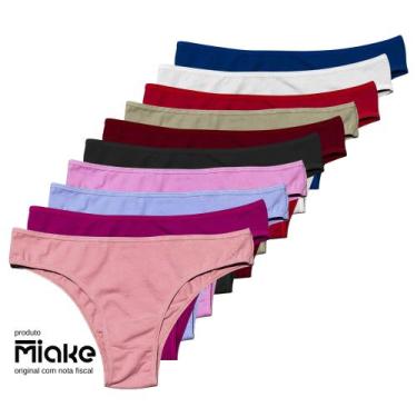 Imagem de Kit 10 Calcinhas Algodão Tanga Básica Conforto Cotton Confort - Miake 