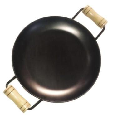 Imagem de Chapa Disco Arado Chapa de Aço Alça Madeira 33cm - OUTRAS MARCAS