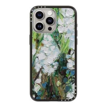Imagem de CASETiFY Capa compacta para iPhone 15 Pro Max [fina e elegante/compatível com Magsafe/1,2 m. 2X proteção contra quedas de grau militar] - Flores silvestres - preto transparente
