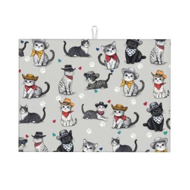 Imagem de Tapete de secagem de pratos Pet Lover 45x60cm de microfibra absorvente