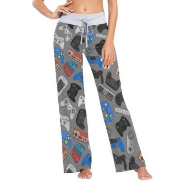 Imagem de Calça de pijama feminina Anyangquji, calça de pijama, roupa de dormir