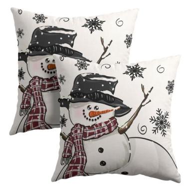 Imagem de Capa de travesseiro Sweetshow Winter Black Snowman 60x60cm Conjunto de