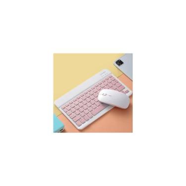 Imagem de Conjunto de teclado e mouse sem fio rosa - Lightbek Official Store