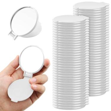 Imagem de Espelho de maquiagem Yalikop Round Compact Mini Folding 72 peças