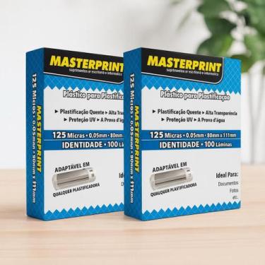 Imagem de Kit com 2 Caixas Plástico Plastificação Masterprint 125 Micras 80x111m