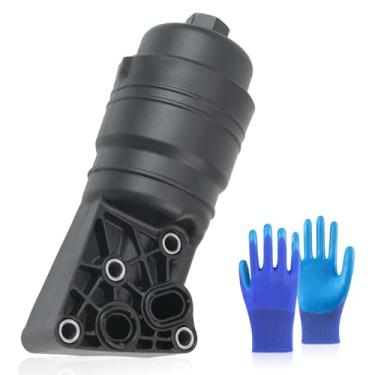 Imagem de Conjunto completo de filtro de óleo 26300-3C701 compatível com Hyundai Genesis 2012 ~ 2016, para Kia K900 2016 2017, substituição nº 263003C701 (preto)