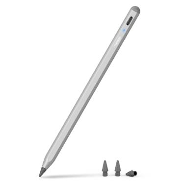 Imagem de metapen A8 Caneta para iPad (2018-2025), Carregamento Rápido, Pixel Precise, Lápis para Apple iPad 11/10/9/8/7/6ª Geração, Pro 12,9"/11"/13", M4, Air 3/4/5/M2/M3, Mini 5ª/6ª Geração (Cinza)