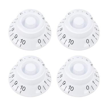 Imagem de Banworks Botões de controle de guitarra elétrica 2 tons, 2 volumes, estilo anos 50, métrico, 6 mm (15/162.6 cm), puxadores de sino de 18 estrias para guitarras elétricas Epiphone Les Paul LP SG