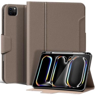 Imagem de XFYKJIN Capa para iPad Pro 11 polegadas 4ª/3ª/2ª/1ª geração (2022-2018), capa fólio de couro de microfibra com hibernar/despertar automático, suporte para Apple Pencil, vários ângulos de visualização