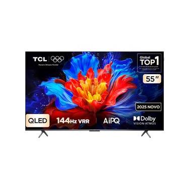 Imagem de Smart TV TCL 4K QLED 55" Polegadas com Google Assistente, Dolby Atmos e Design Sem Bordas - 55P8K