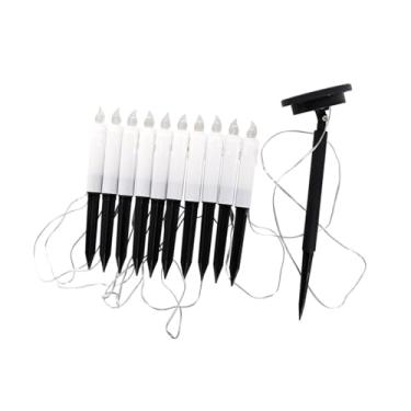 Imagem de IEUDNS Velas solares cônicas, castiçais decorativos à prova d'água, luzes solares LED para áreas externas, iluminação para caminho e quintal