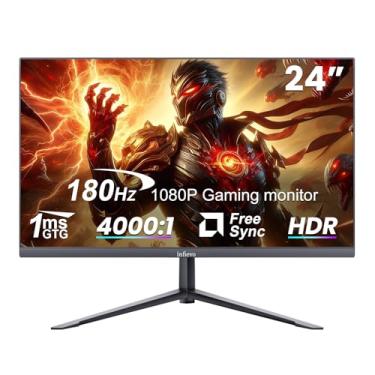 Imagem de INFIEVO Monitor de jogos 24 polegadas FHD 1080P monitor de computador 180Hz VA 1ms, FreeSync, design ultrafino, compatível com VESA, inclinação ajustável, tecnologia de cuidados com os olhos, HDMI/DP