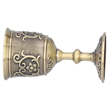 Imagem de TOPINCN Bronze Wine Cup Goblet Vintage Royal Chalice Whisky Drinkwares Estilo Europeu Com Temperatura Ideal para Decoração de Festa de (L 360ml 6,8x14.5cm / 2.7x5.7inin)