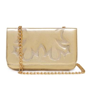 Imagem de Bolsa Feminina Dourada Pequena Clutch Moda Country Ana Castelo Festa Peão Rodeio Alaç Corrente Brilho