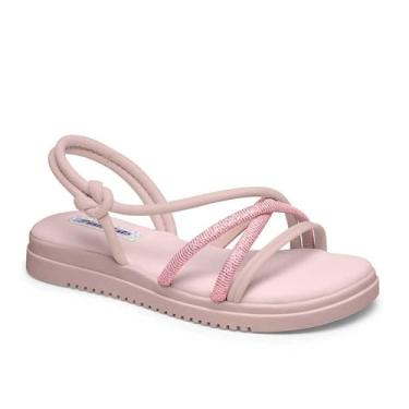 Imagem de Sandália Infantil Menina Pink Cats Flatform Tiras Cruzadas Rosa 33