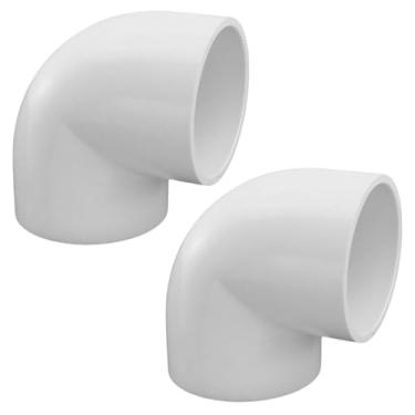 Imagem de Oedema 2 peças 2 polegadas 90 graus grau móveis conector de cotovelo 2 vias ângulo reto PVC encaixe para estrutura de suporte de jardim DIY prateleira, branco