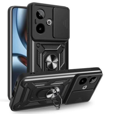 Imagem de Kukoufey Capa compatível com Realme GT7 5G, com capa de lente de câmera deslizante compatível com Realme GT 7T RMX5085 RMX5061 capa preta