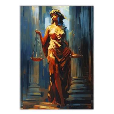 Imagem de Placa Decorativa Deusa Da Justiça Ilustração Pintura Themis Decoração Poster Quarto Sala